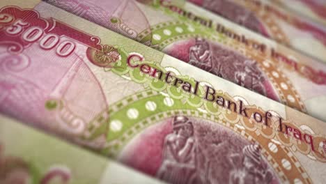 animación del bucle de la superficie del billete de dinero del dinar iraquí