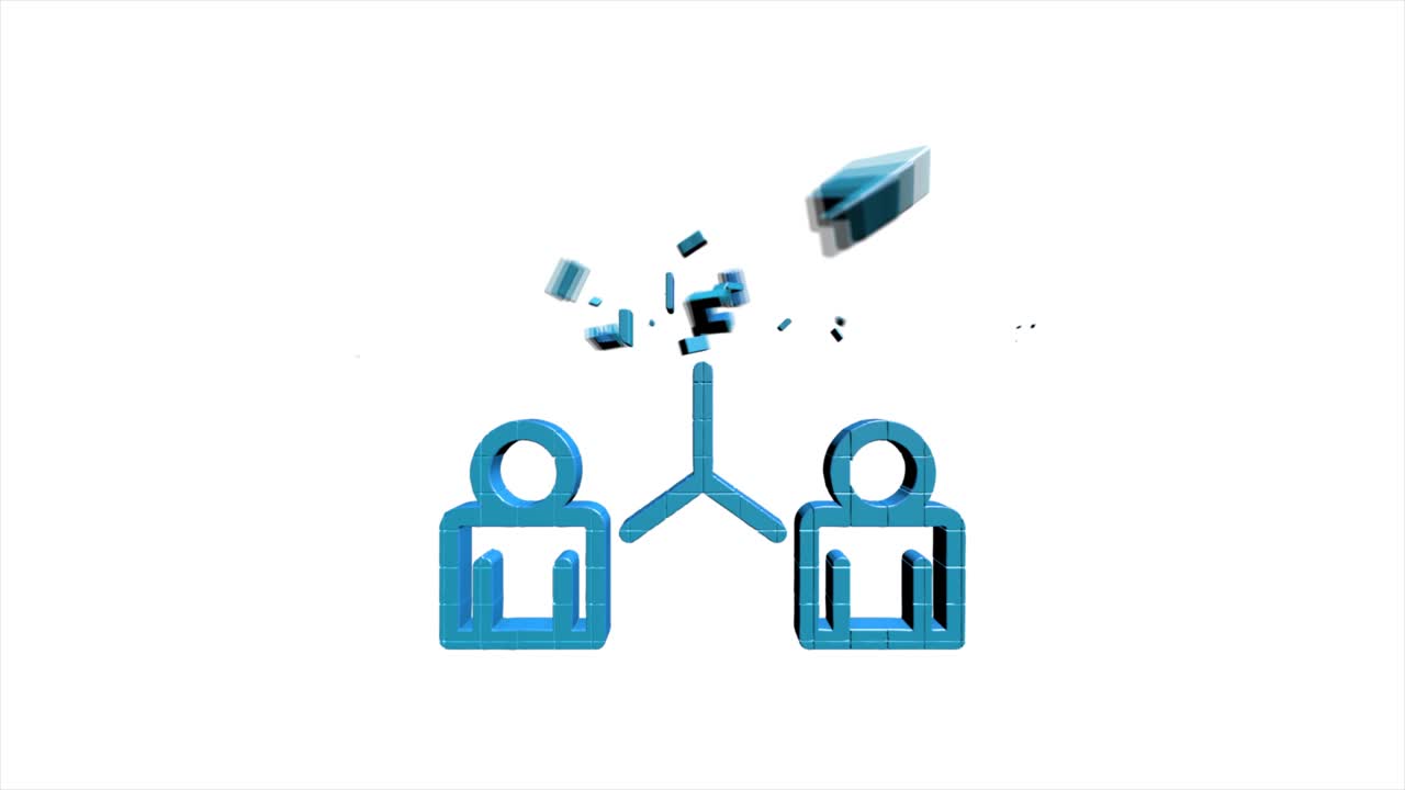 redes sociales diseño de íconos de píxeles 3d aislados en fondo blanco. iconos web de esquema. gráficos en movimiento.