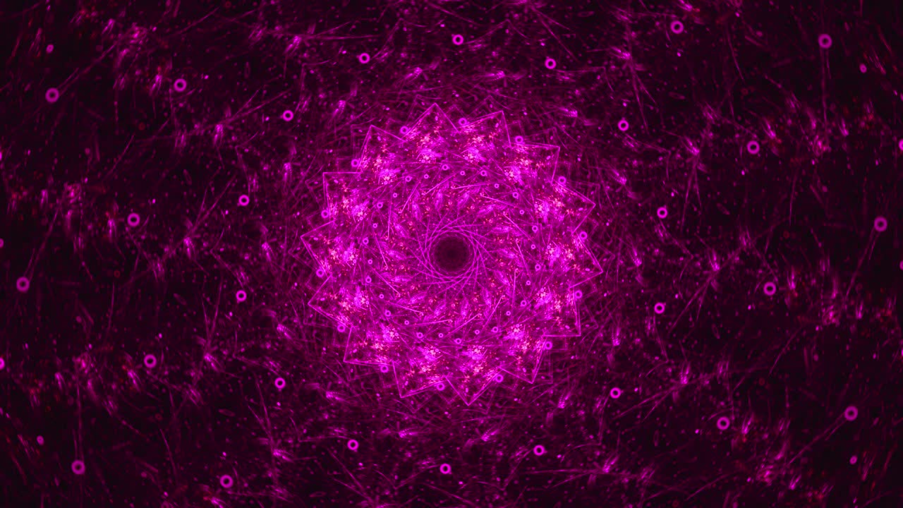 mandala de bolas de polen y flores fractales geométricas abstractas girando en círculos - animación 3d sin interrupciones en bucle sin interrupciones