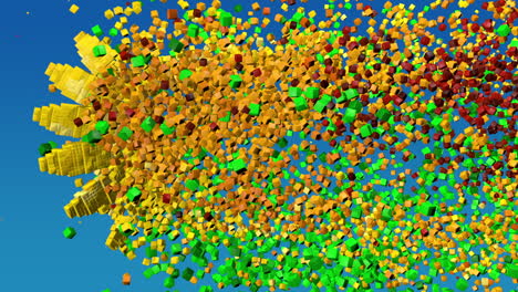 explosión de cubos de colores