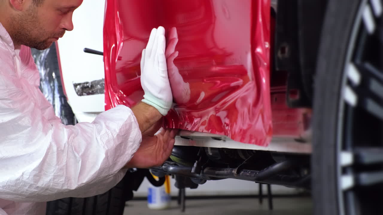 자동차 문 에 비닐 포장 을 붙이는 것