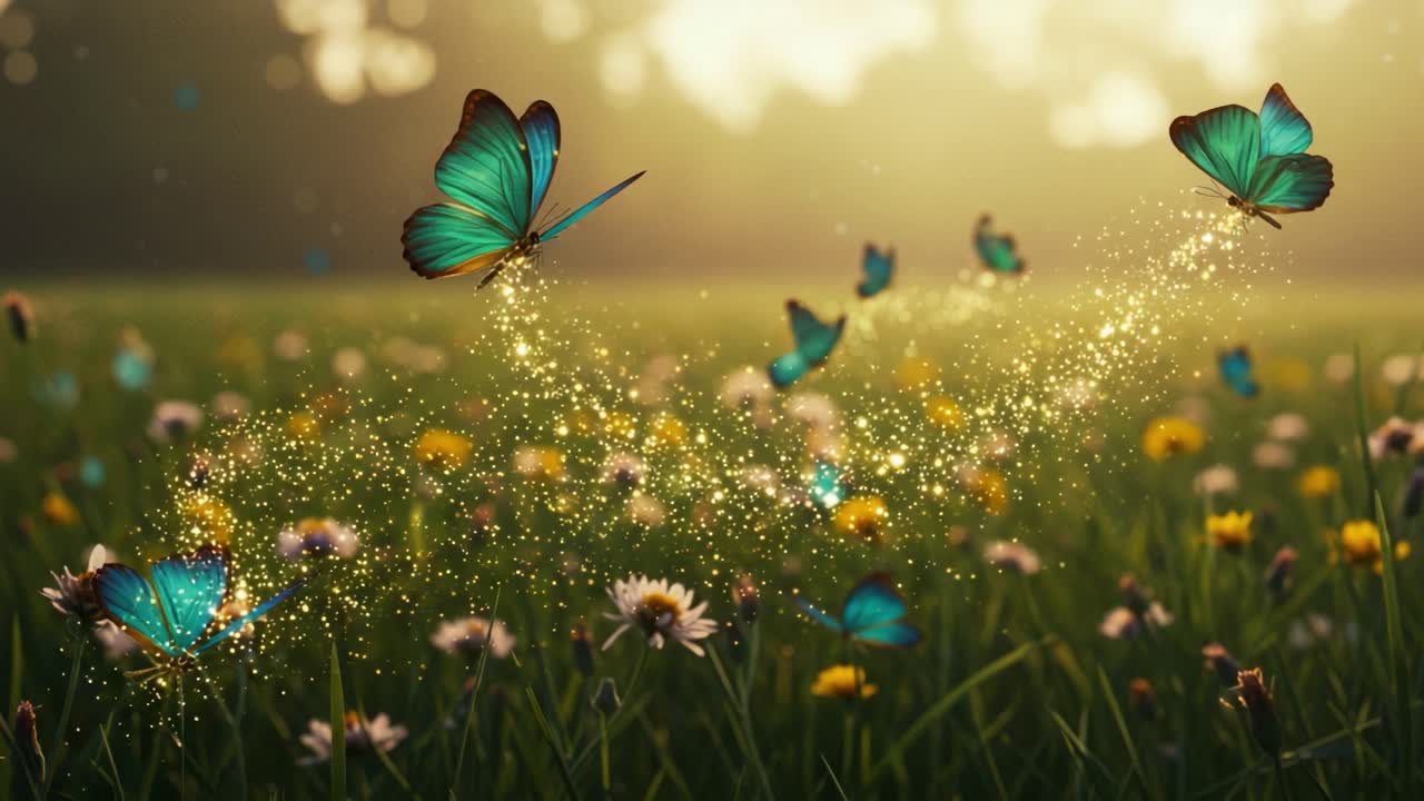 A Captivating Display of Colorful Butterflies Dancing Through a Sunlit Meadow, Bringing Magic and Grace to Nature's Vibrant Ecosystem