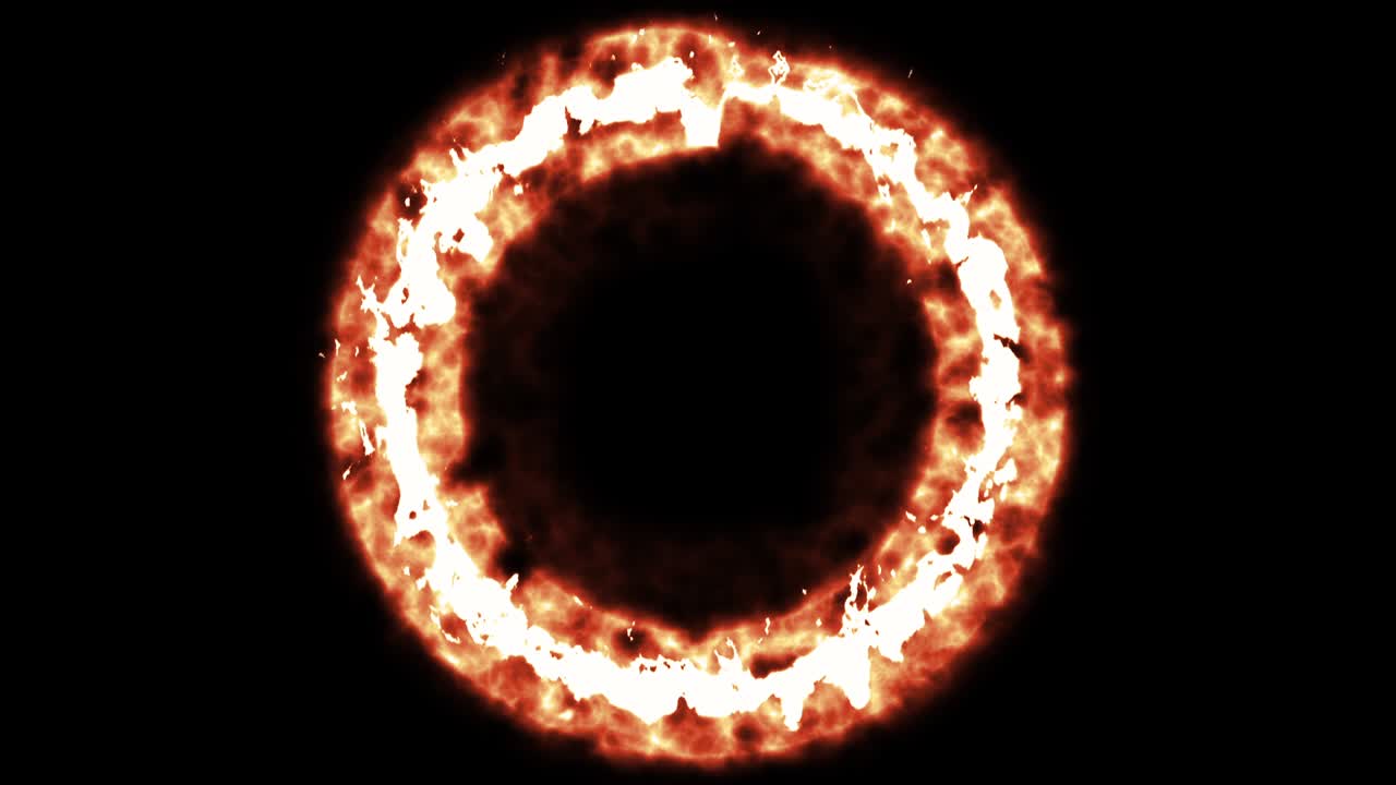 Blazing ring of fire in space