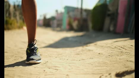 african american male runner standing near beach 4k