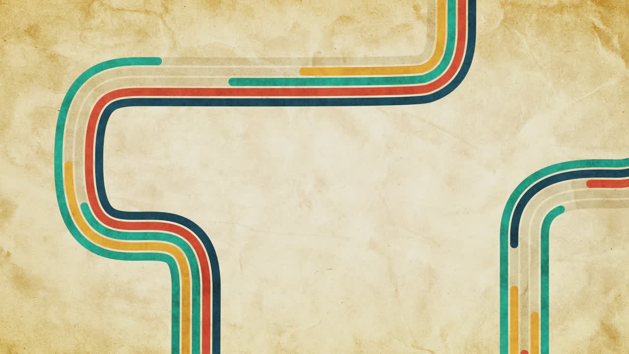 Disegno di linee retrò animate su sfondo di carta vintage
