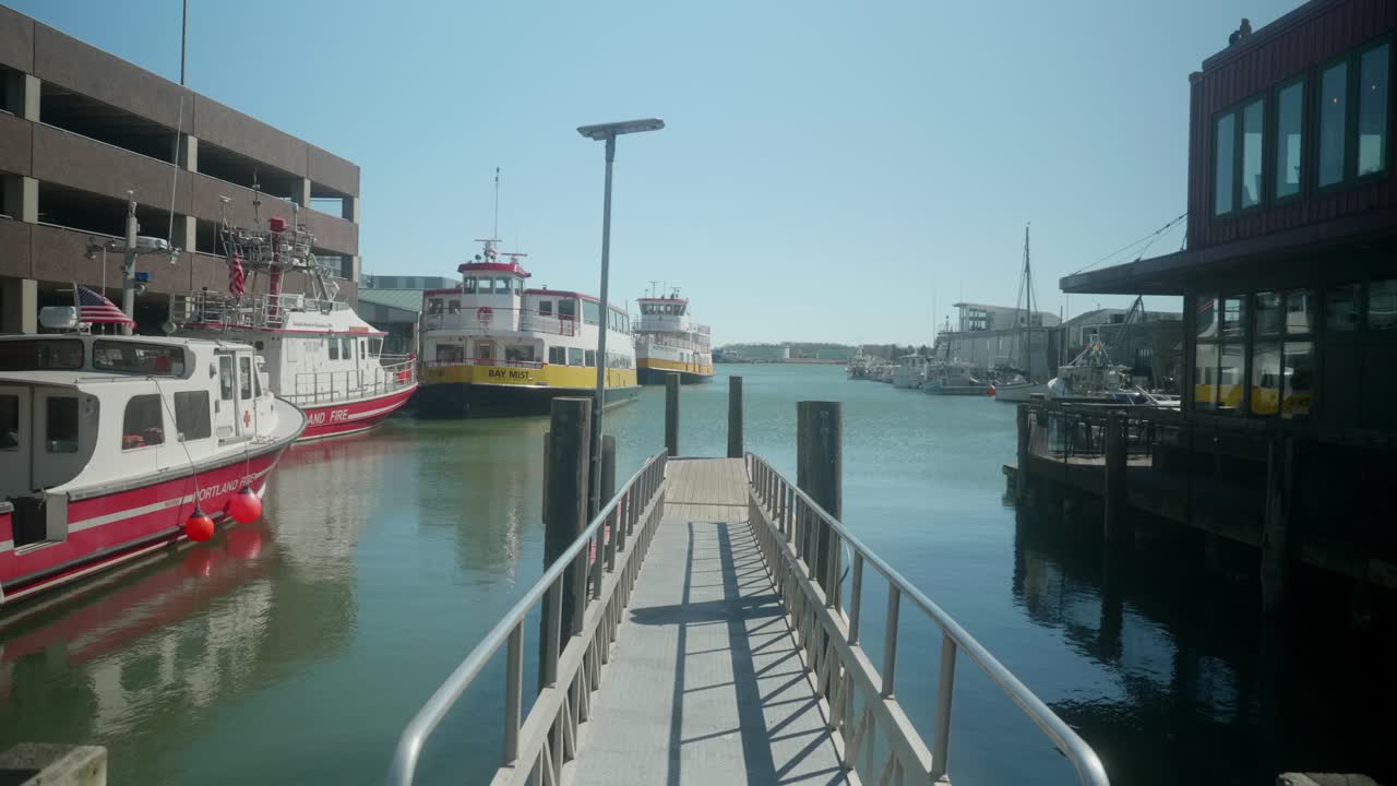 Portland Maine dock timelapse with boat