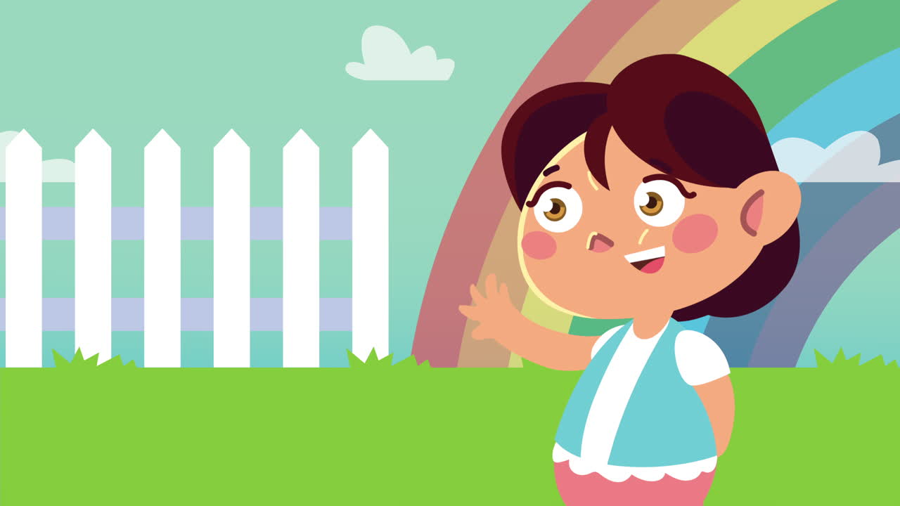 chica feliz en un jardín