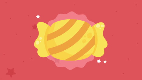 yellow sweet candy confetti animation