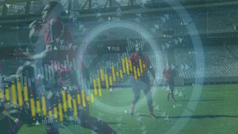 Animación-Del-Procesamiento-De-Datos-Y-Escaneo-Del-Alcance-Sobre-Diversos-Jugadores-De-Rugby-En-El-Estadio.