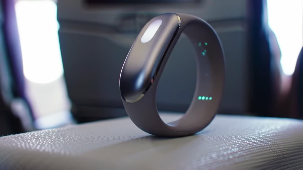 Close-up of a gray fitness tracker