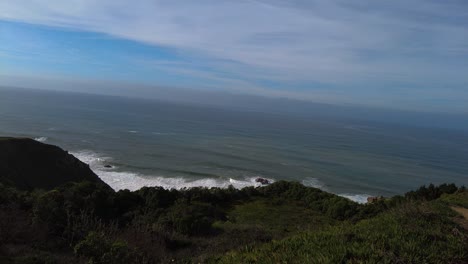 panning away from cabo da roca lighthouse across coastline
