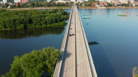 Aerial-tilt-up-of-Harrisburg-PA-skyline