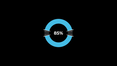 Kreisdiagramm-0-Bis-85-%-Prozent-Infografiken-Laden-Kreisring-Oder-Übertragung,-Animation-Mit-Alphakanal-Herunterladen.