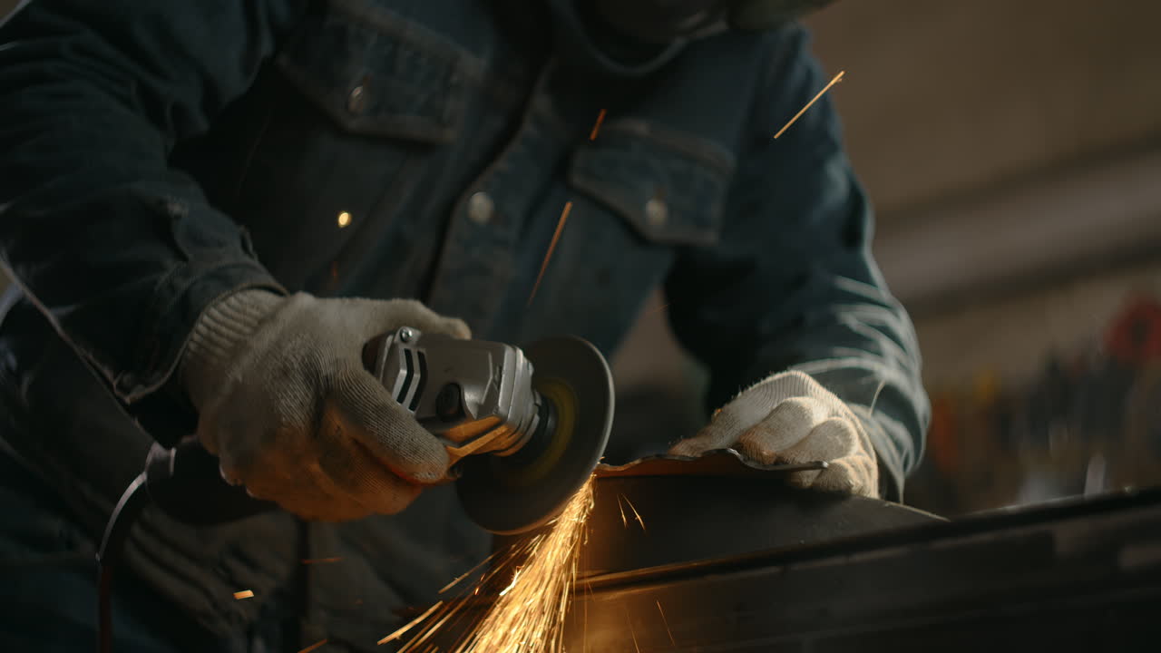 Metal Grinder in Action