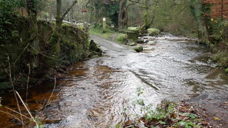 old rural copper mine flowing river water rushing through woodland forest wilderness