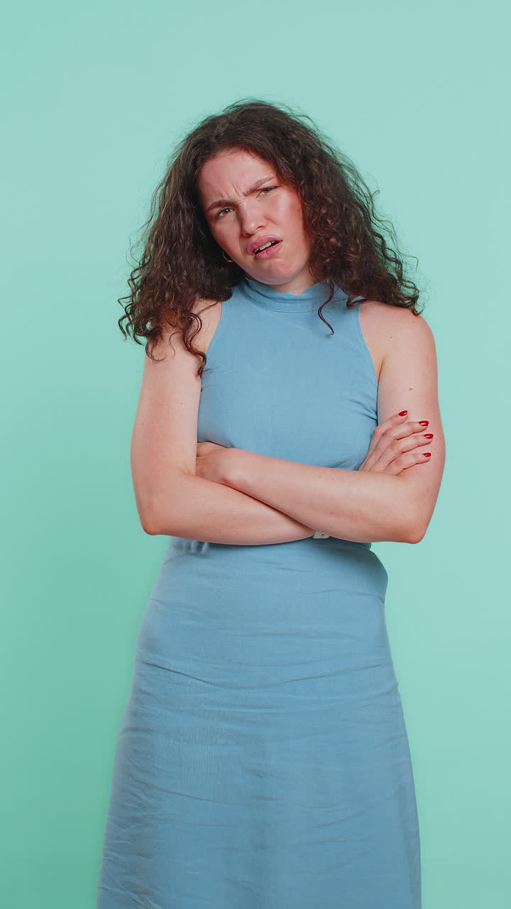 Young sad woman loses becoming surprised by lottery results bad fortune loss unlucky fortune news