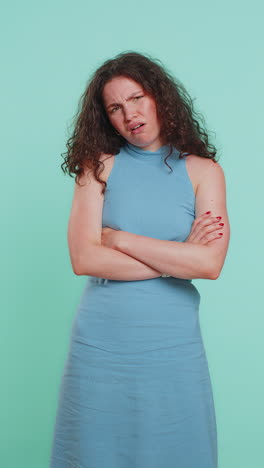 young sad woman loses becoming surprised by lottery results bad fortune loss unlucky fortune news