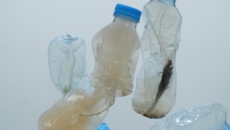 underwater footage of plastic pollution problem concept in ocean