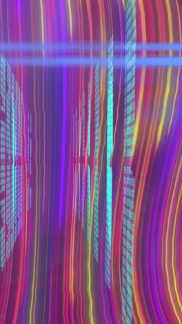 animación del procesamiento de datos en un fondo multicolor que cambia