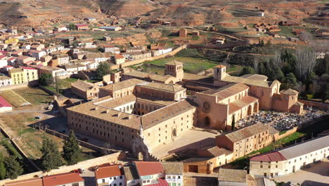 cistercian monastery of santa maria de huerta spain aerial view sunny day