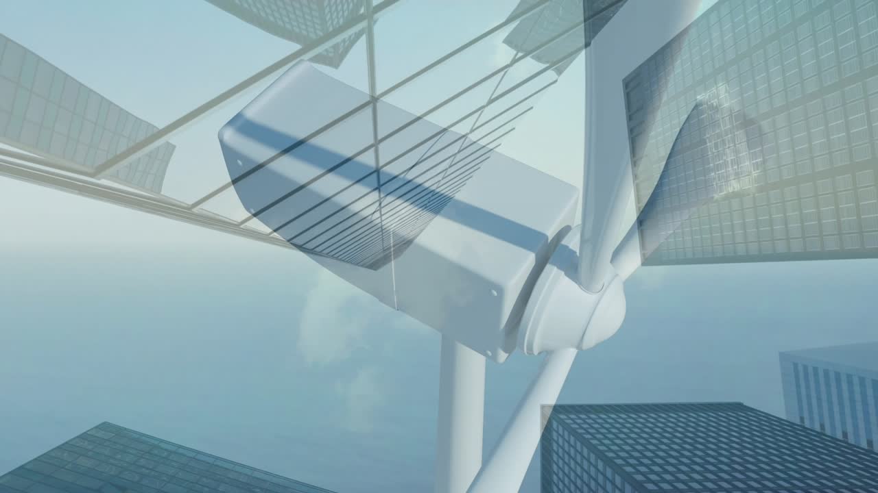 Animation of text with globe and network of connections