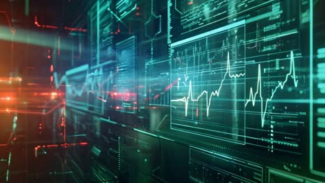 abstract digital data stream and circuitry background