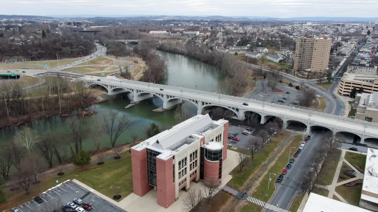 Community College beside Schuylkill River in Reading, PA, higher education, state funded, free tuition, voucher system, public school