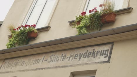 klaipeda - memel - silute - heydekrug inscription on the wall of the building