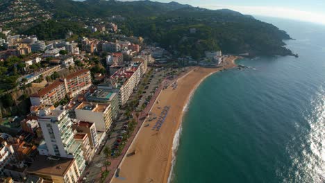 Main-Square-Of-Lloret-De-Mar-Del-Castillo,-Su-Calita-On-The-Costa-Brava-Of-Gerona