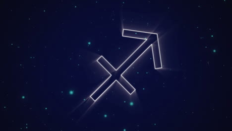 signo del zodiaco del sagitario en púrpura