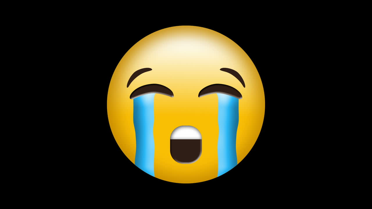video generado digitalmente de un emoji llorando