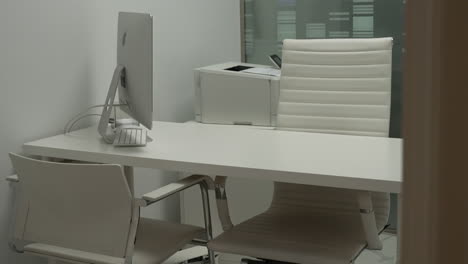 modern white office workspace