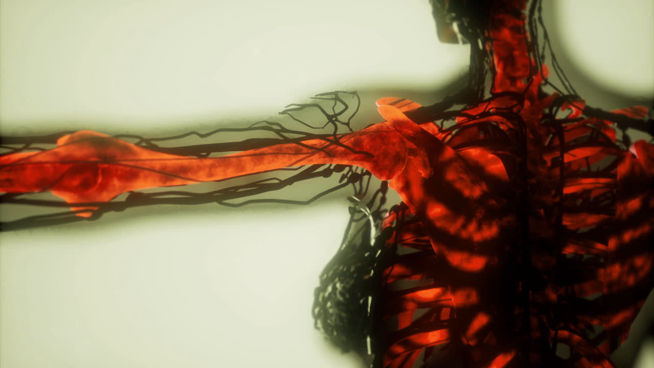 Vista dettagliata dell'anatomia dello scheletro umano che evidenzia la struttura scheletrica