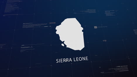sierra leone country map comes to life with cinematic panning, unveiling key details, the capital, and slogan, providing an engaging background for corporate and commercial use
