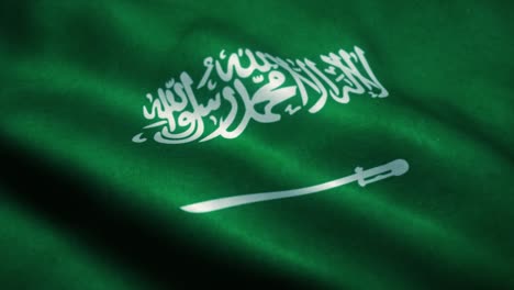 saudi arabia flag waving in the wind. national flag of saudi arabia. sign of saudi arabia seamless loop animation. 4k