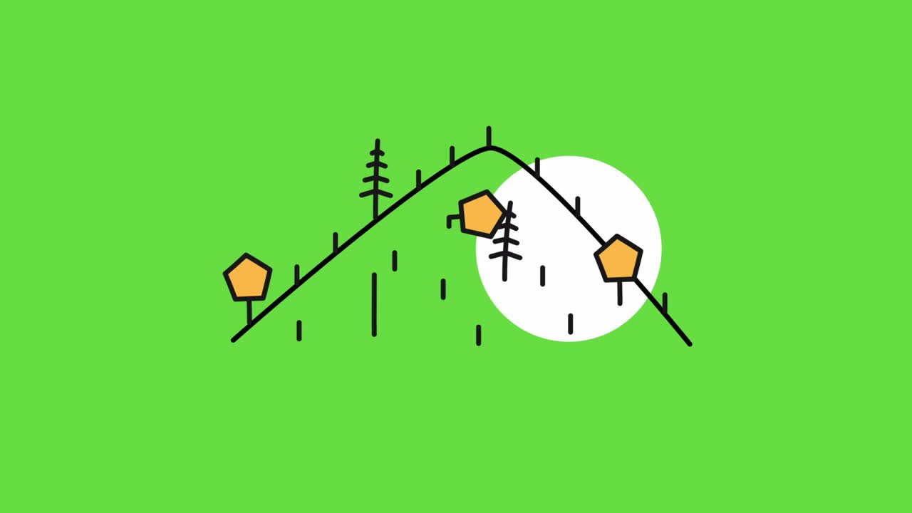 초록색 배경에 자연 도들 디자인의 4k 비디오