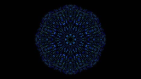 black background. for show, colorful bright ornaments. round shape