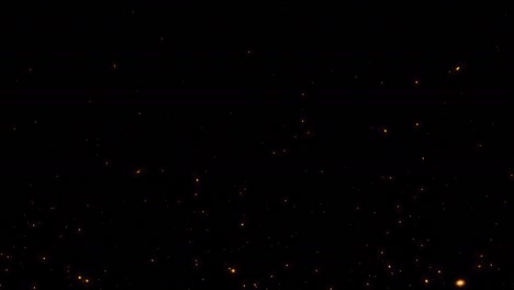 partículas de fuego de bucle chispas que suben flujo de abajo a arriba en fondo negro utilizado para la superposición de su proyecto. animación 4k 3d de naranja ardiente brillante volando brasa quemando partículas de ceniza.