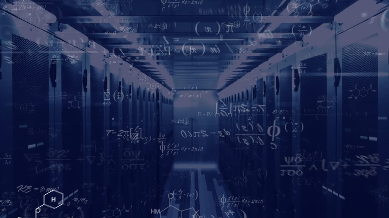 Animation of mathematical data processing over computer servers