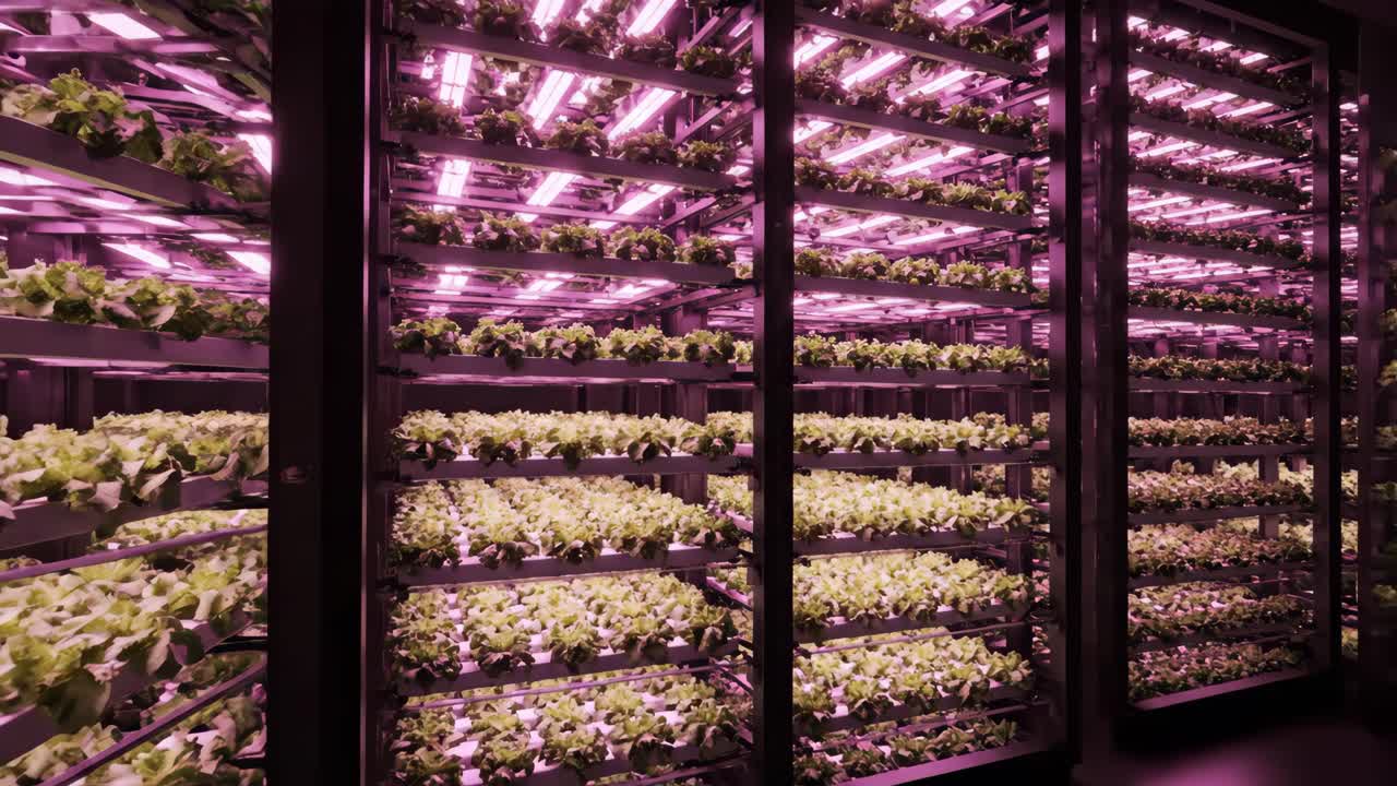 Vertical Farming indoor con illuminazione a LED