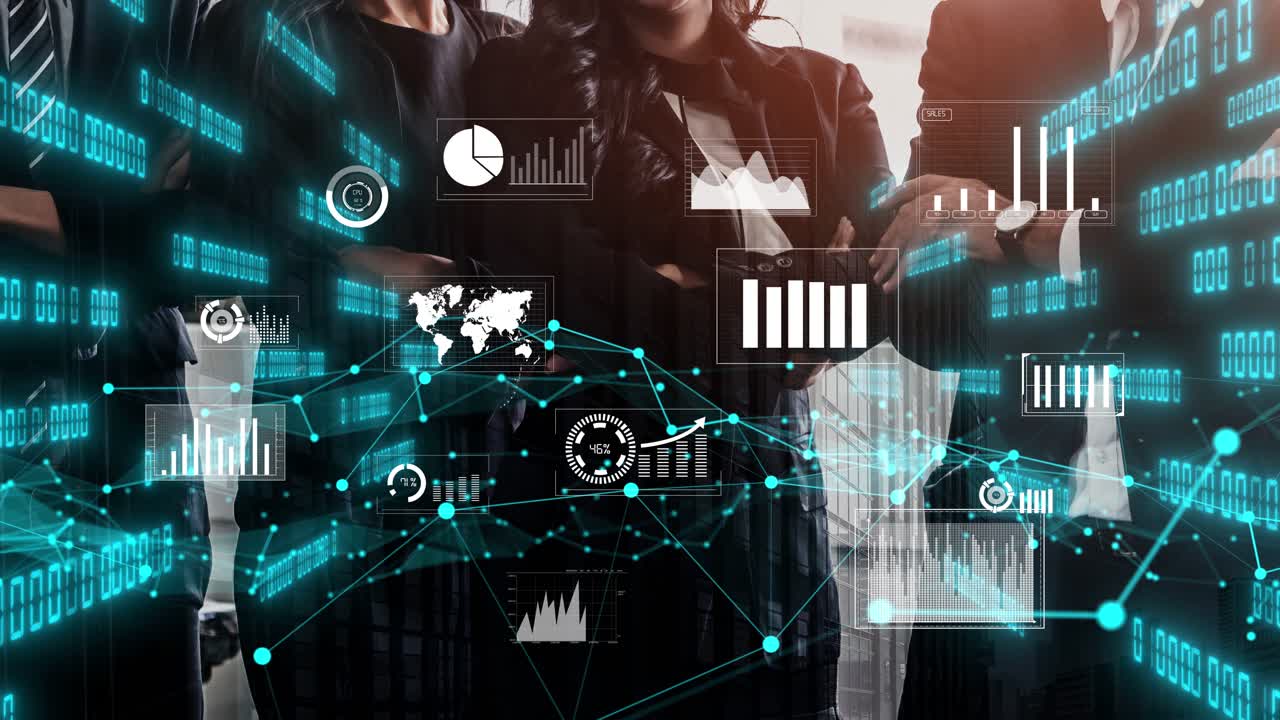 Imaginative visual of business people and financial firms staff