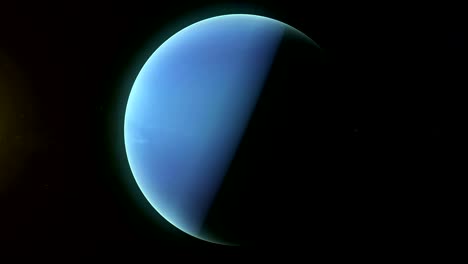 realistic planet neptune rotating in deep space. seamless loop digital background.