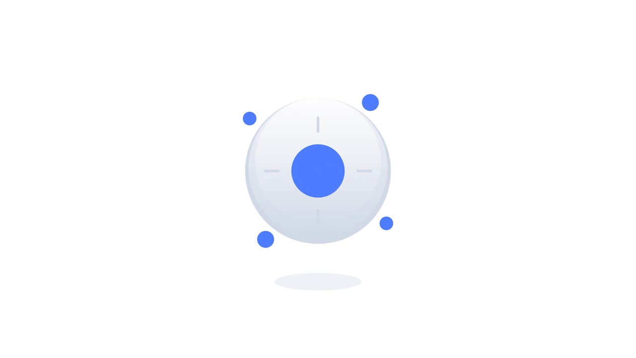 Icono de brújula minimalista animado girando sobre fondo blanco