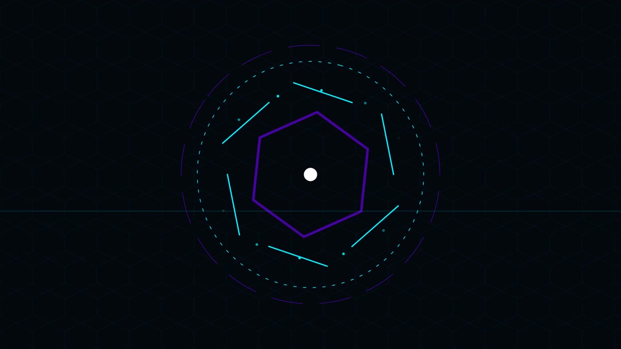 Abstract Hexagonal Digital Interface Animation