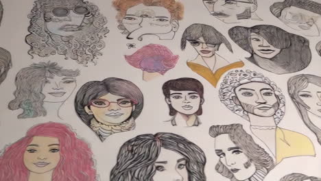 collection of stylized human face drawings