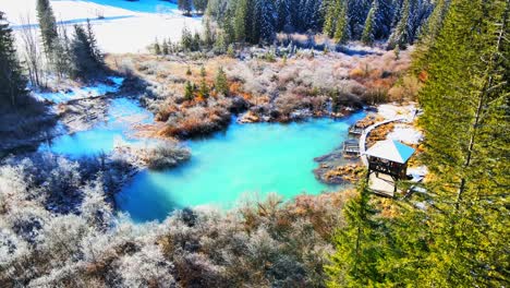 Aerial-4K-drone-footage-of-Zelenci-Springs