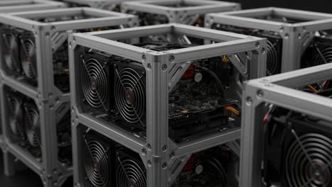 a close-up look at innovative computing frameworks: multiple high-performance processors and cooling systems arranged in an organized stack