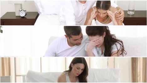 montage of sad women and their boyfriends