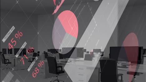 financial data processing against empty office