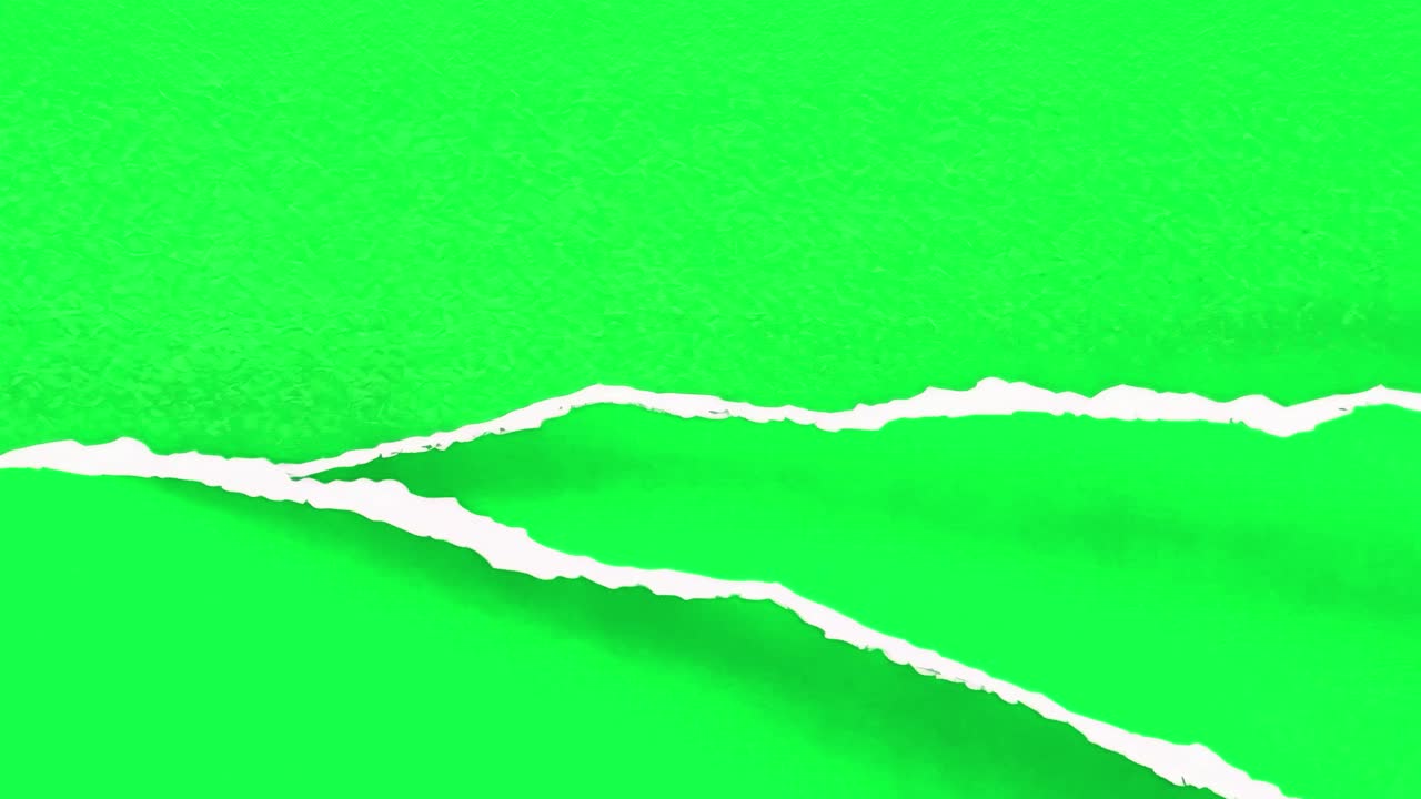 Ripped paper texture animation, transparent 4K video, green screen